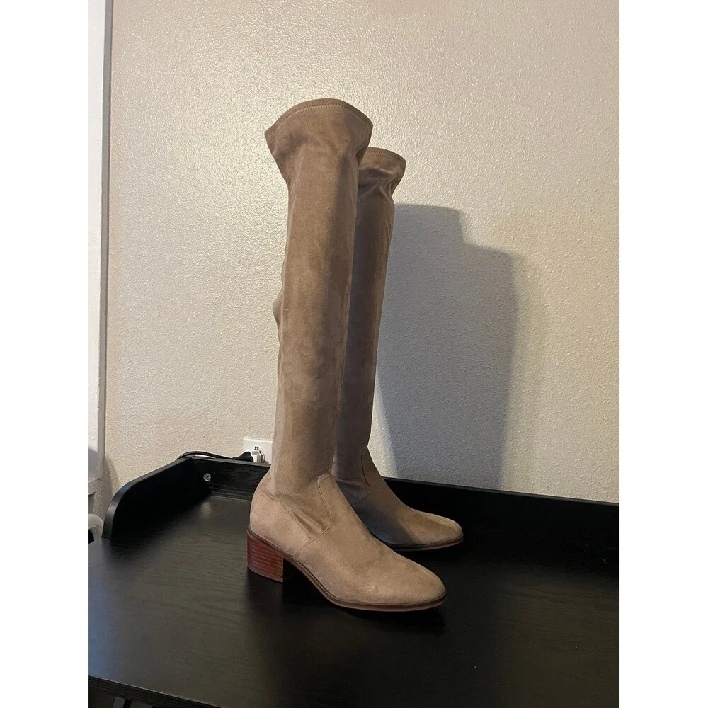 Steve Madden Taupe Georgette thigh high Boots Size 9.5